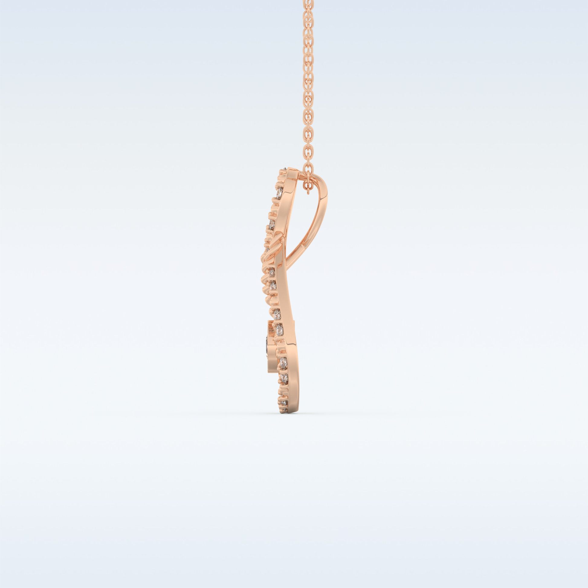 0.11 TCW Round Cut Pear With Multi Stone Moissanite Solitaire Necklace in 14K/18K Gold