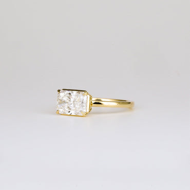 1.00 CT Radaint Cut East West Solitaire Lab Grown Diamond Engagement Ring