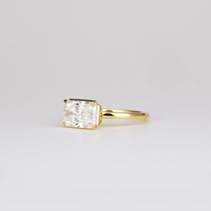 1.00 CT Radaint Cut East West Solitaire Lab Grown Diamond Engagement Ring