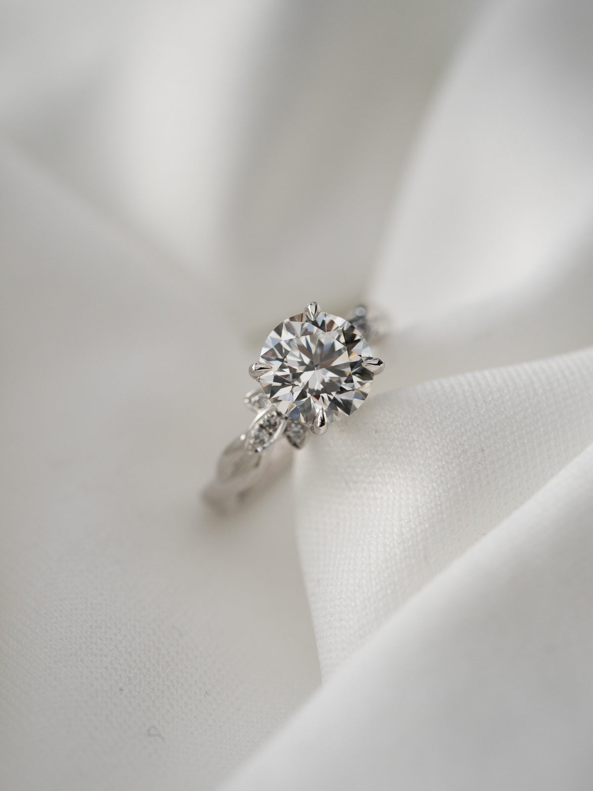 Marquise Shaped Three Stone Lab Grown Diamond Engagement Ring