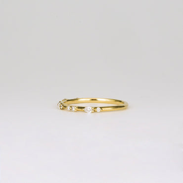 0.12 TCW Round & Pear Shaped Dainty Pave Lab Grown Diamond Wedding Band