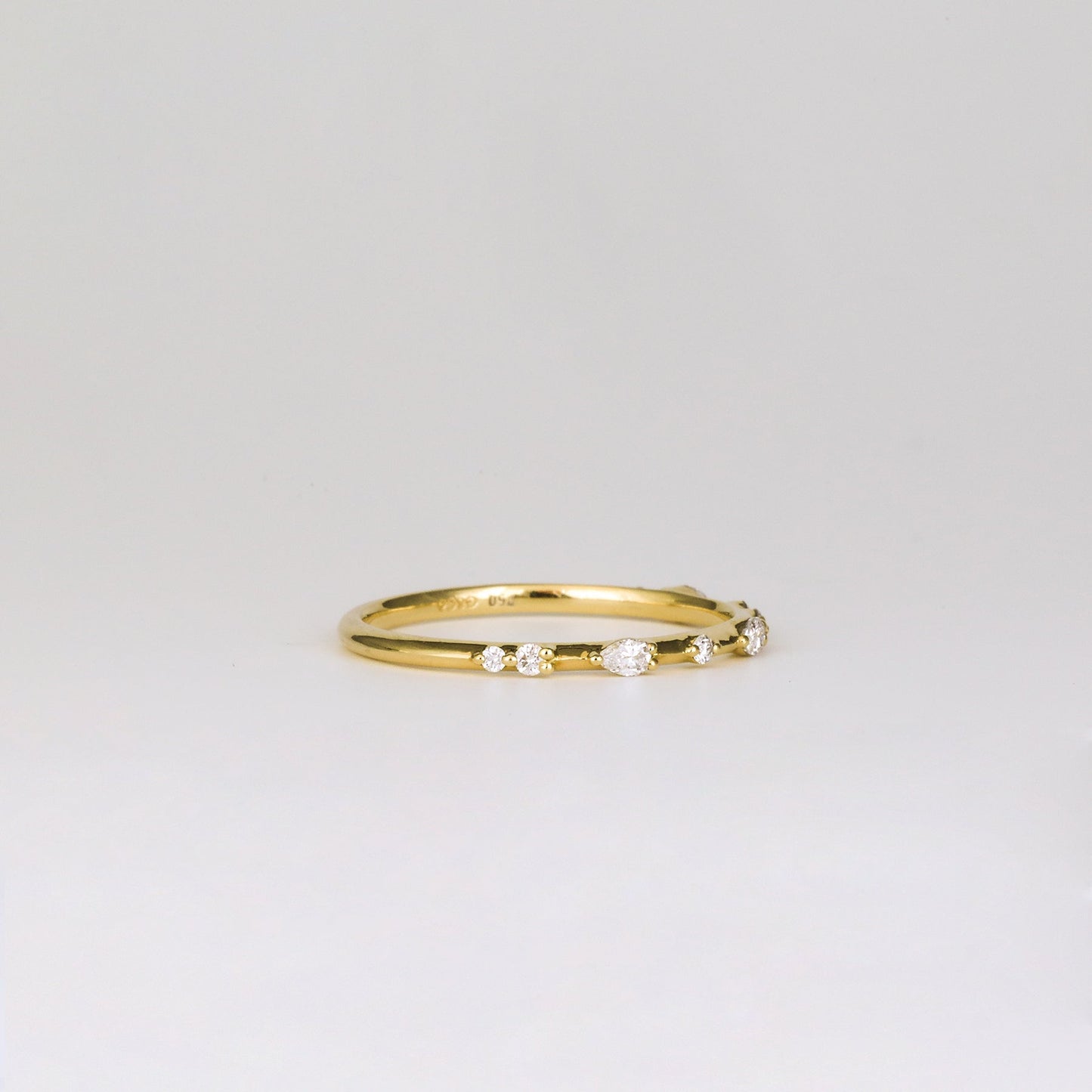 0.12 TCW Round & Pear Stones Dainty Pave Lab Grown Diamond Wedding Band