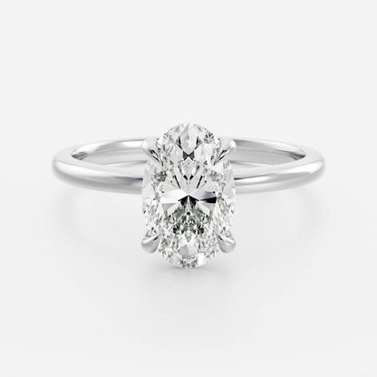 Oval Three Stone Lab Grown Diamond Engagement Ring