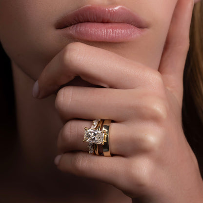 Oval Three Stone Lab Grown Diamond Engagement Ring