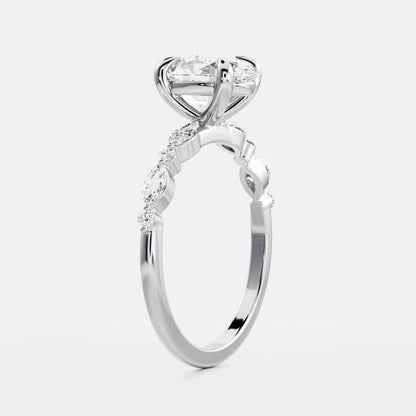 Oval Three Stone Lab Grown Diamond Engagement Ring