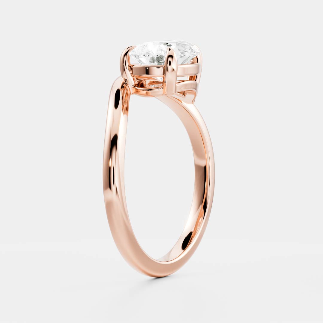 Oval Three Stone Lab Grown Diamond Engagement Ring