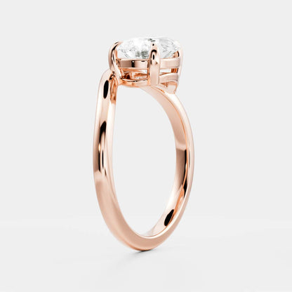 Oval Three Stone Lab Grown Diamond Engagement Ring