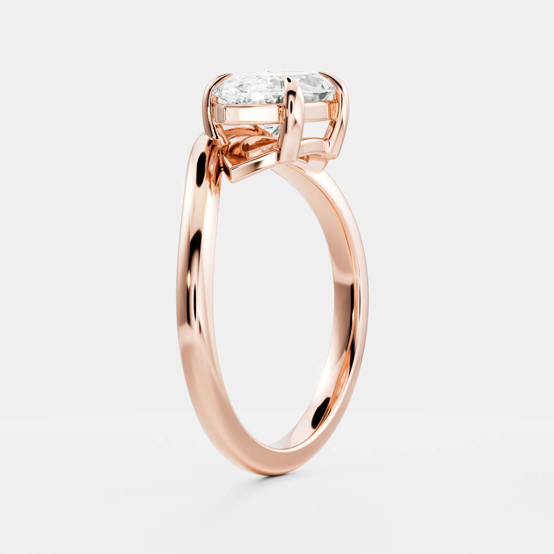 Oval Three Stone Lab Grown Diamond Engagement Ring