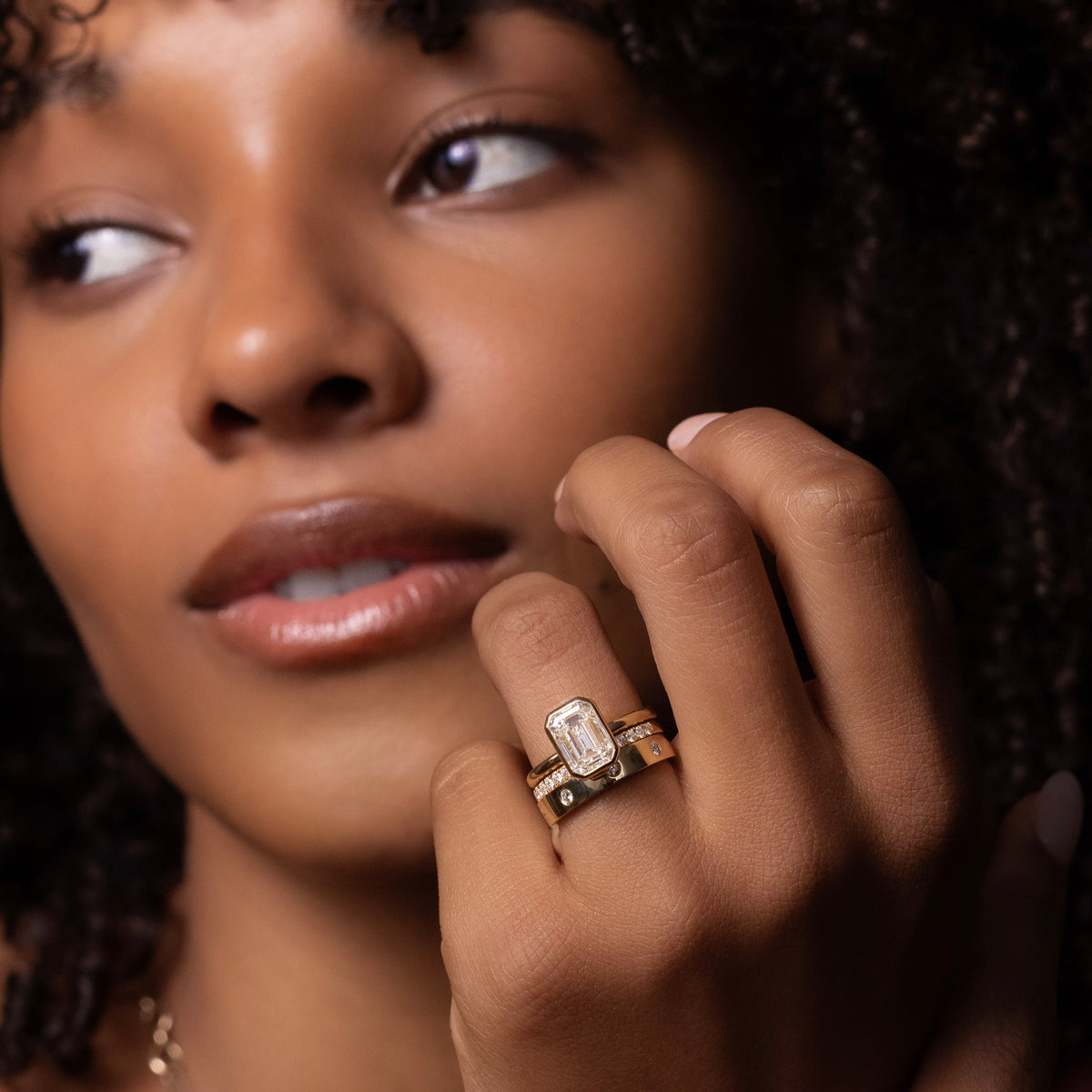 Oval Three Stone Lab Grown Diamond Engagement Ring