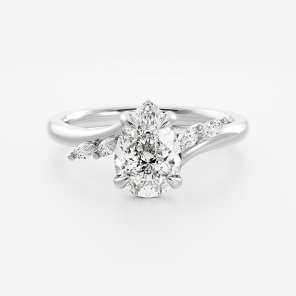 Oval Three Stone Lab Grown Diamond Engagement Ring