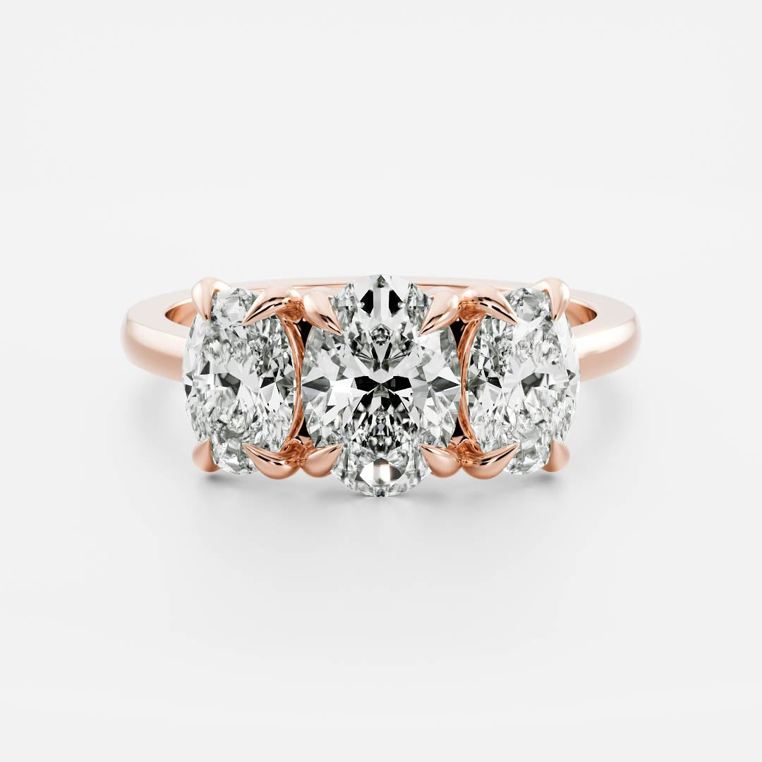 Oval Three Stone Lab Grown Diamond Engagement Ring