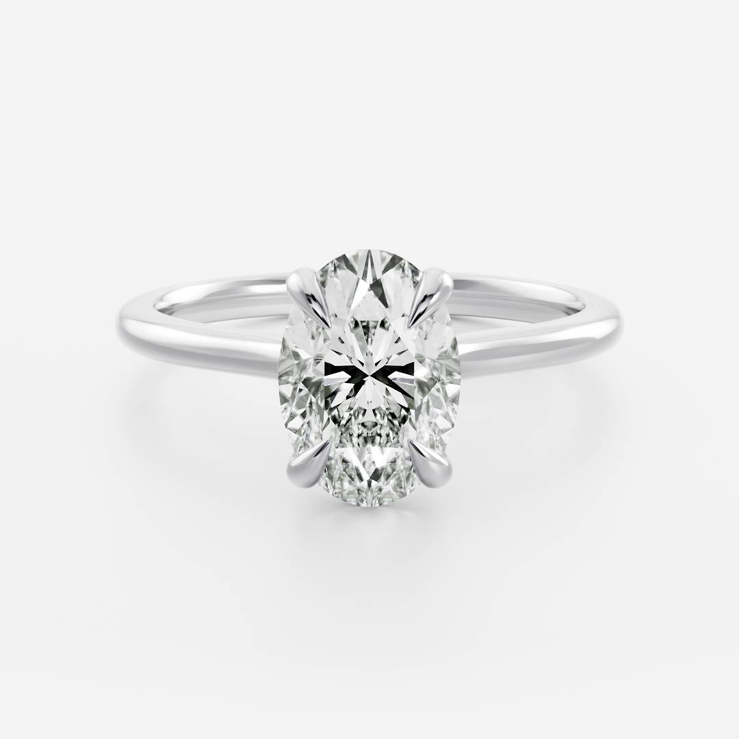 Oval Three Stone Lab Grown Diamond Engagement Ring