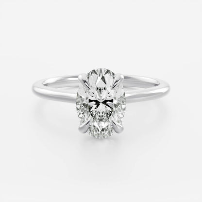 Oval Three Stone Lab Grown Diamond Engagement Ring