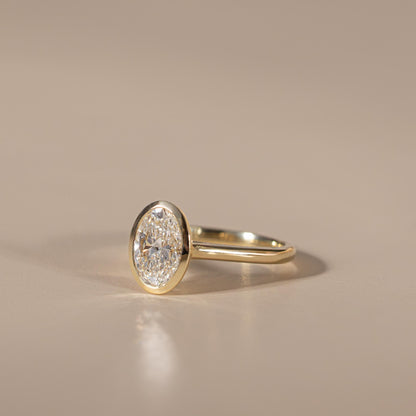 Oval Three Stone Lab Grown Diamond Engagement Ring
