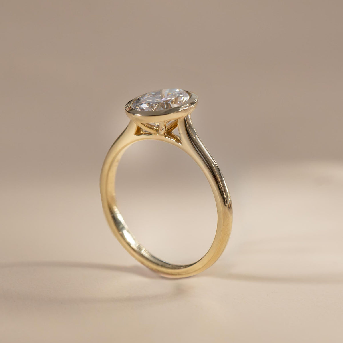 Oval Three Stone Lab Grown Diamond Engagement Ring