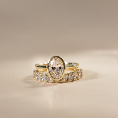 Oval Three Stone Lab Grown Diamond Engagement Ring