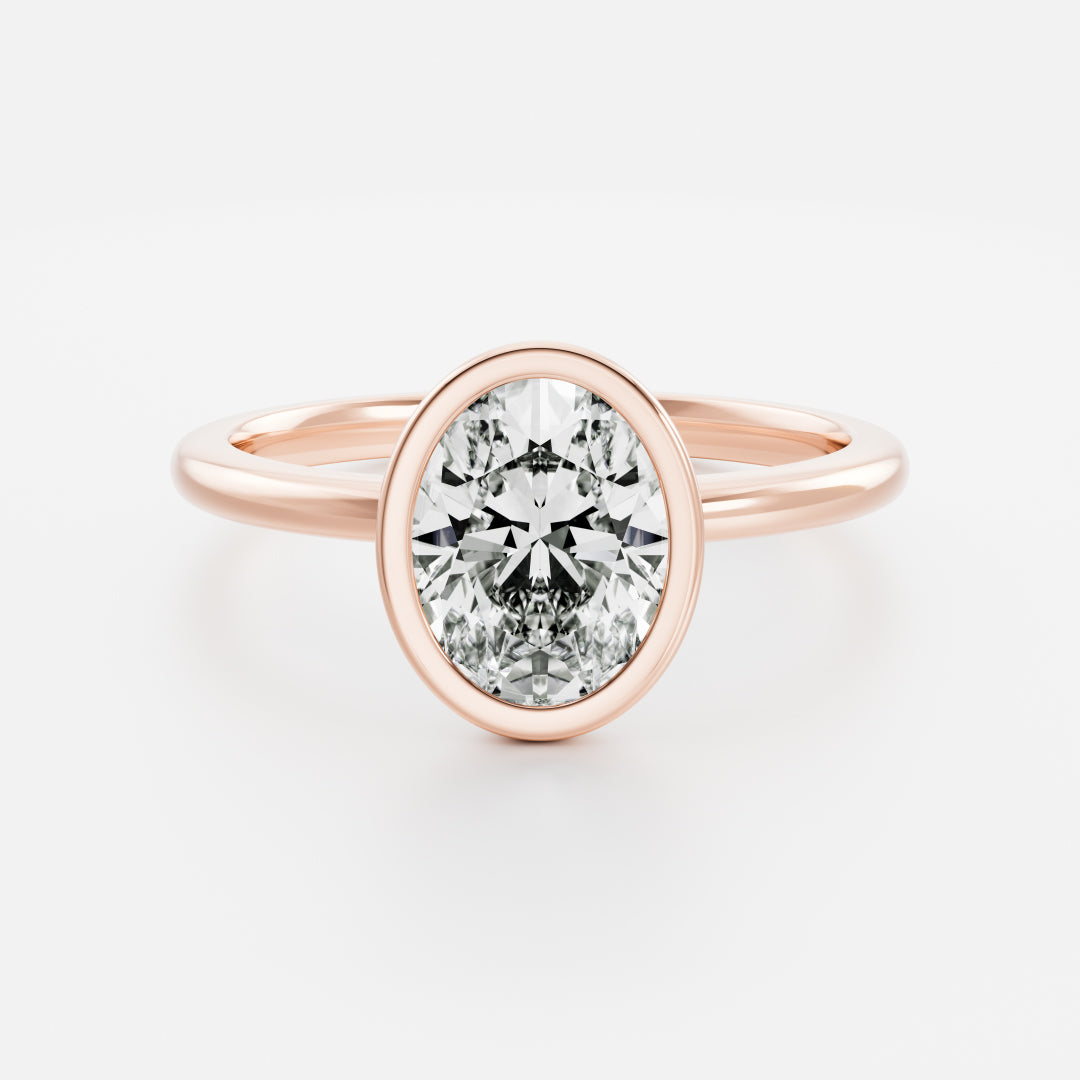 Oval Three Stone Lab Grown Diamond Engagement Ring