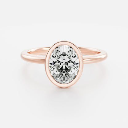 Oval Three Stone Lab Grown Diamond Engagement Ring