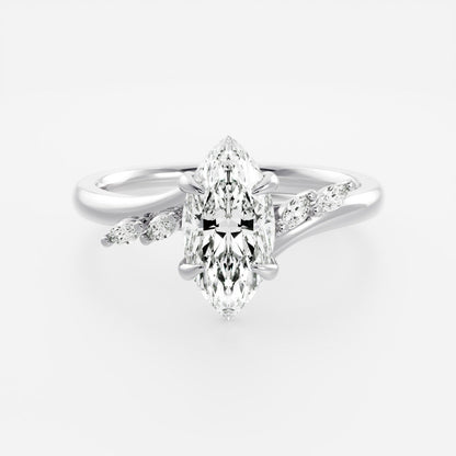Oval Three Stone Lab Grown Diamond Engagement Ring