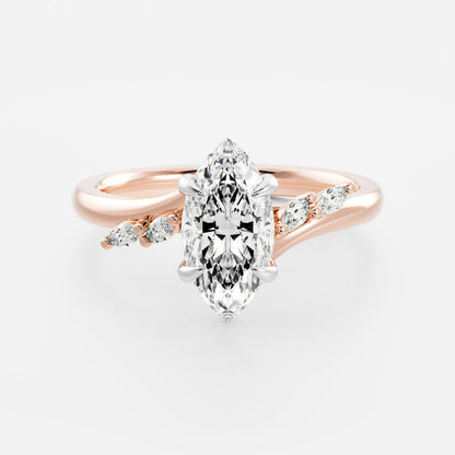 Oval Three Stone Lab Grown Diamond Engagement Ring