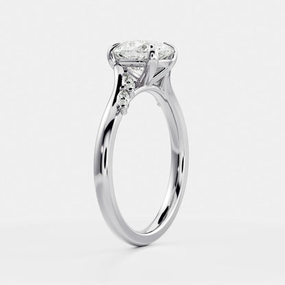 Oval Three Stone Lab Grown Diamond Engagement Ring