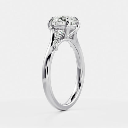 Oval Three Stone Lab Grown Diamond Engagement Ring