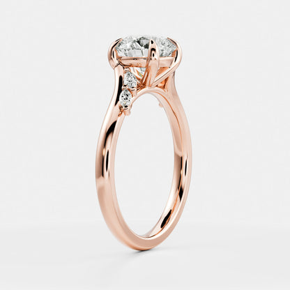 Oval Three Stone Lab Grown Diamond Engagement Ring