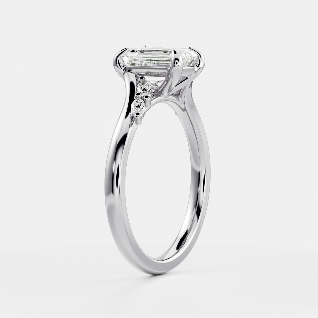 Oval Three Stone Lab Grown Diamond Engagement Ring