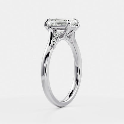 Oval Three Stone Lab Grown Diamond Engagement Ring