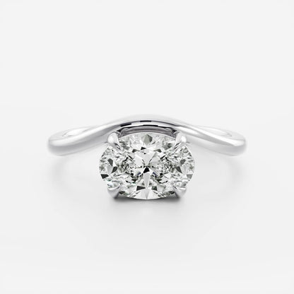 Oval Three Stone Lab Grown Diamond Engagement Ring