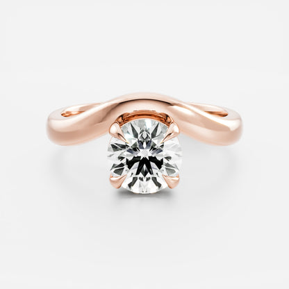 Oval Three Stone Lab Grown Diamond Engagement Ring