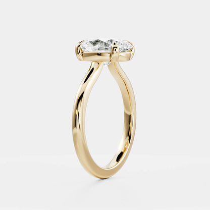 Oval Three Stone Lab Grown Diamond Engagement Ring