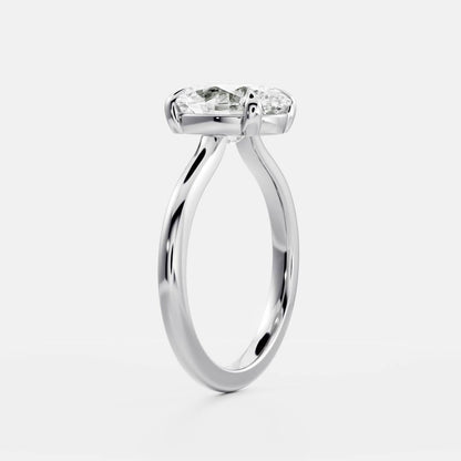 Oval Three Stone Lab Grown Diamond Engagement Ring