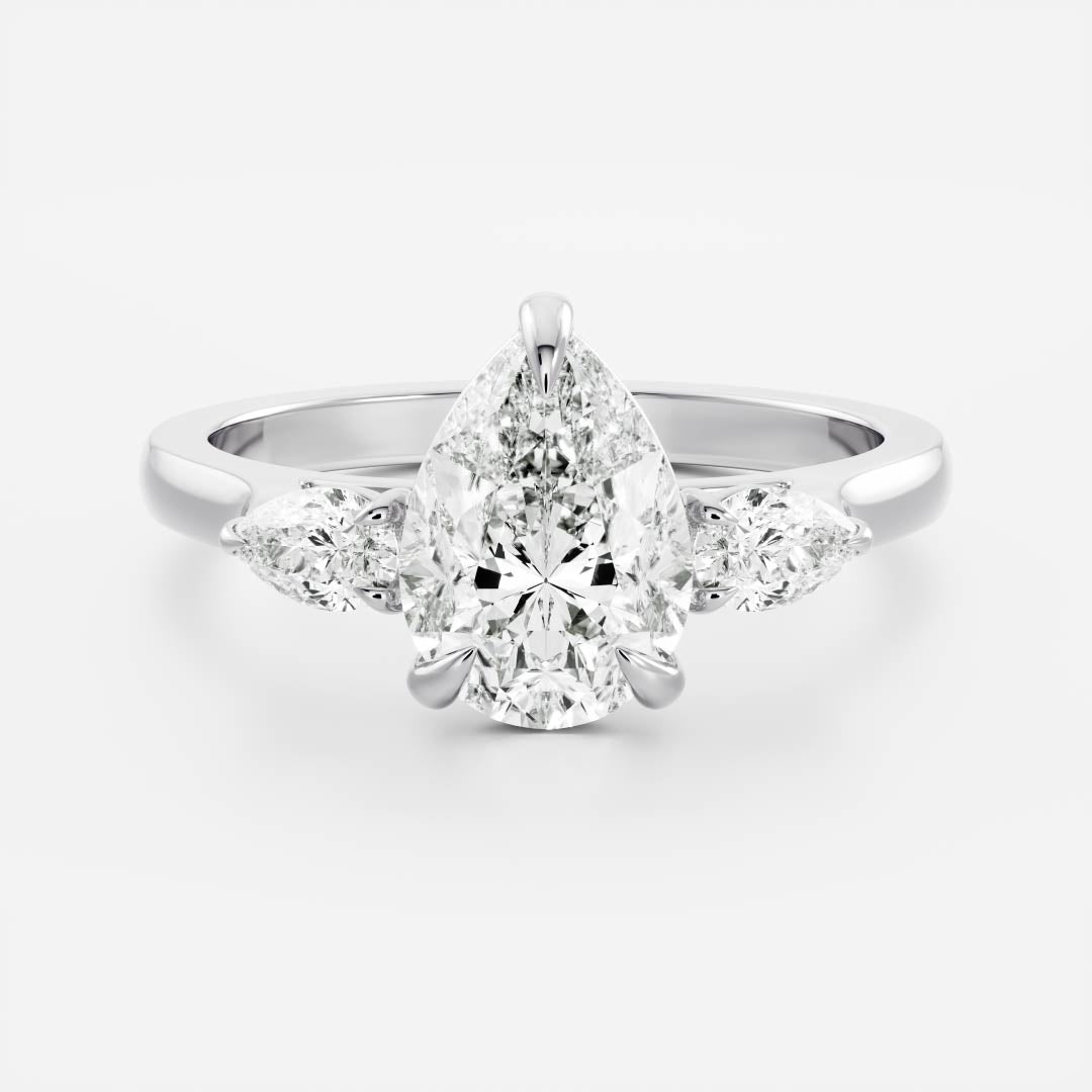 Oval Three Stone Lab Grown Diamond Engagement Ring
