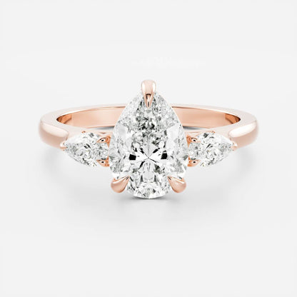 Oval Three Stone Lab Grown Diamond Engagement Ring