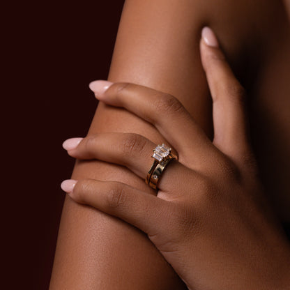 Oval Three Stone Lab Grown Diamond Engagement Ring