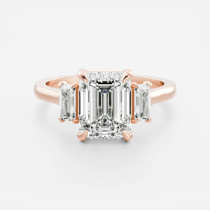 Oval Three Stone Lab Grown Diamond Engagement Ring