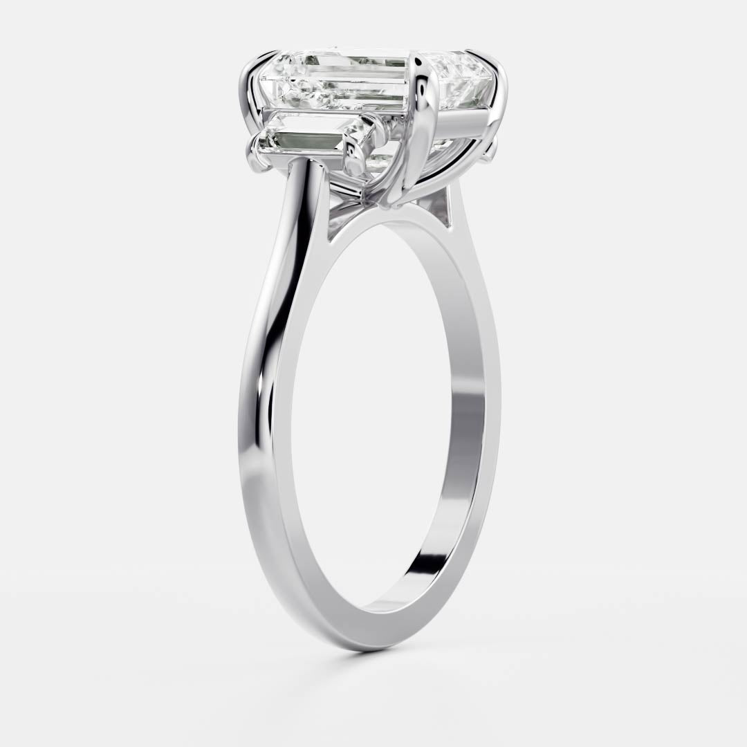 Oval Three Stone Lab Grown Diamond Engagement Ring