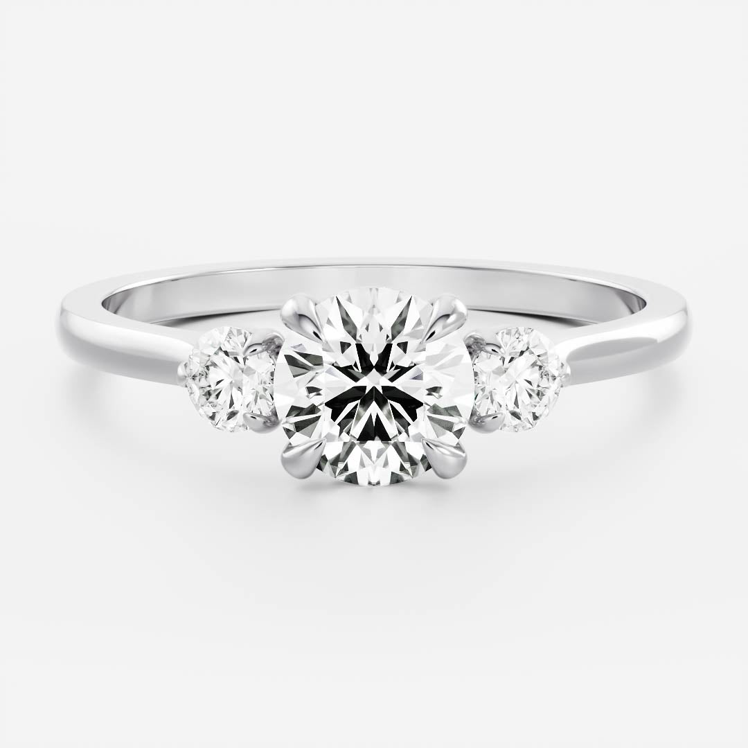 Oval Three Stone Lab Grown Diamond Engagement Ring