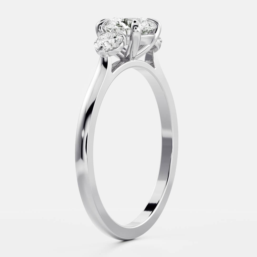 Oval Three Stone Lab Grown Diamond Engagement Ring