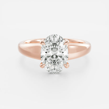 Oval Three Stone Lab Grown Diamond Engagement Ring