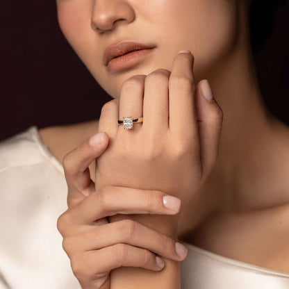 Oval Three Stone Lab Grown Diamond Engagement Ring