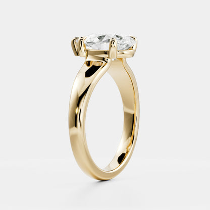 Oval Three Stone Lab Grown Diamond Engagement Ring