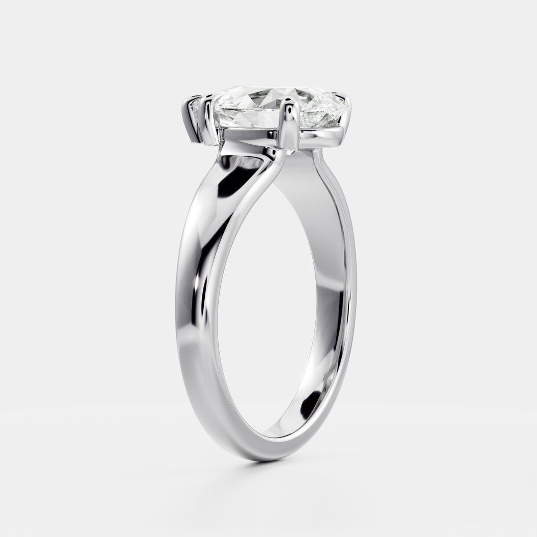 Oval Three Stone Lab Grown Diamond Engagement Ring