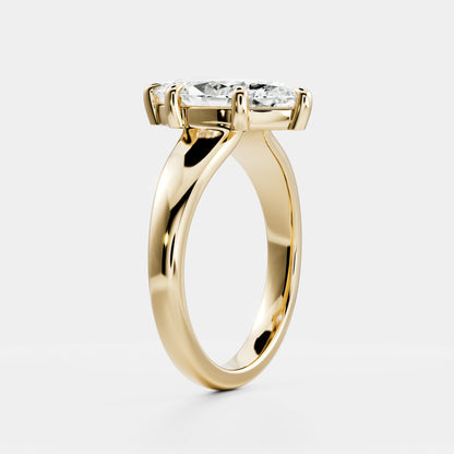 Oval Three Stone Lab Grown Diamond Engagement Ring