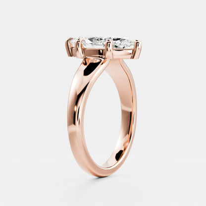 Oval Three Stone Lab Grown Diamond Engagement Ring