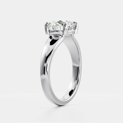 Oval Three Stone Lab Grown Diamond Engagement Ring