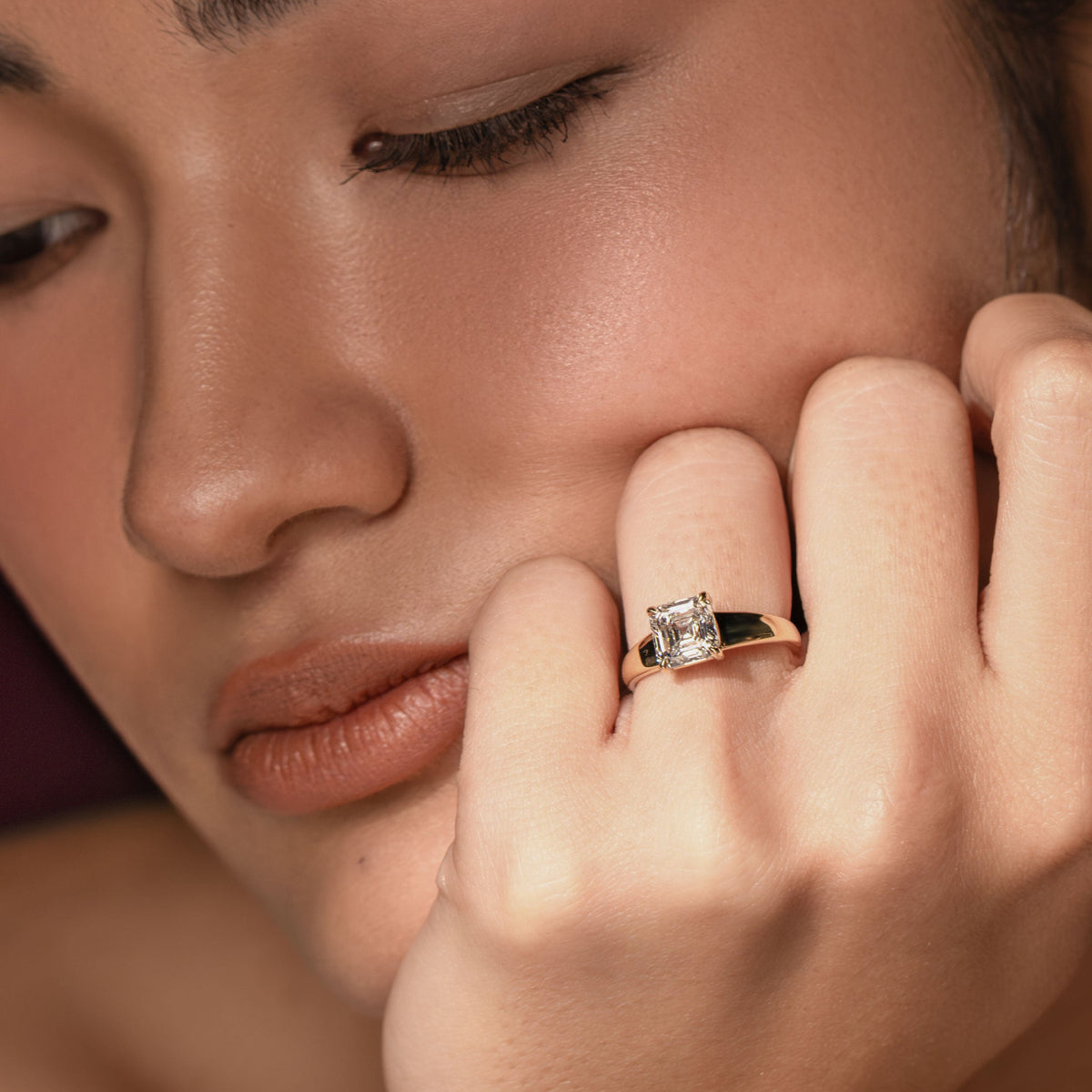 Oval Three Stone Lab Grown Diamond Engagement Ring