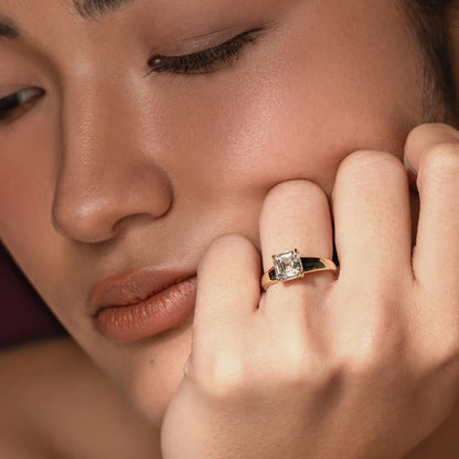 Oval Three Stone Lab Grown Diamond Engagement Ring