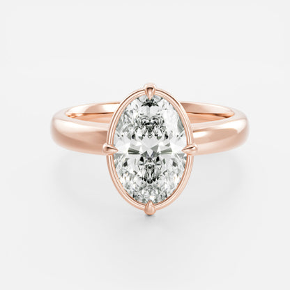 Oval Three Stone Lab Grown Diamond Engagement Ring